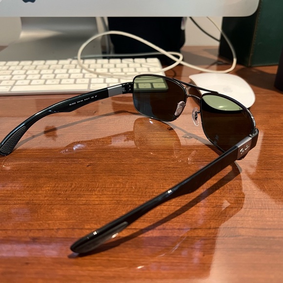 Ray-Ban RB3522 Polished Gunmetal Frames w/ Green Lenses Polarized Authentic - Picture 6 of 7